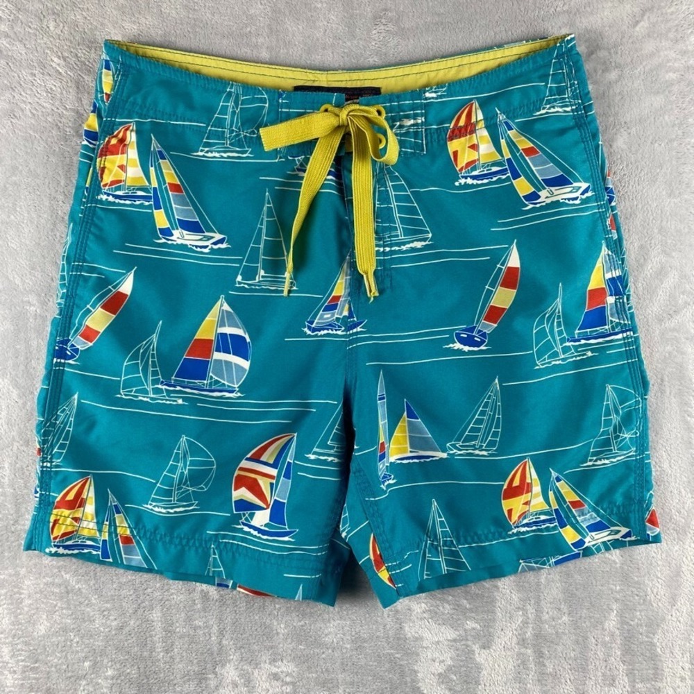 Reyn Spooner Swim Trunks Mens 30 Blue Board Shorts Unlined All Over Print Sail